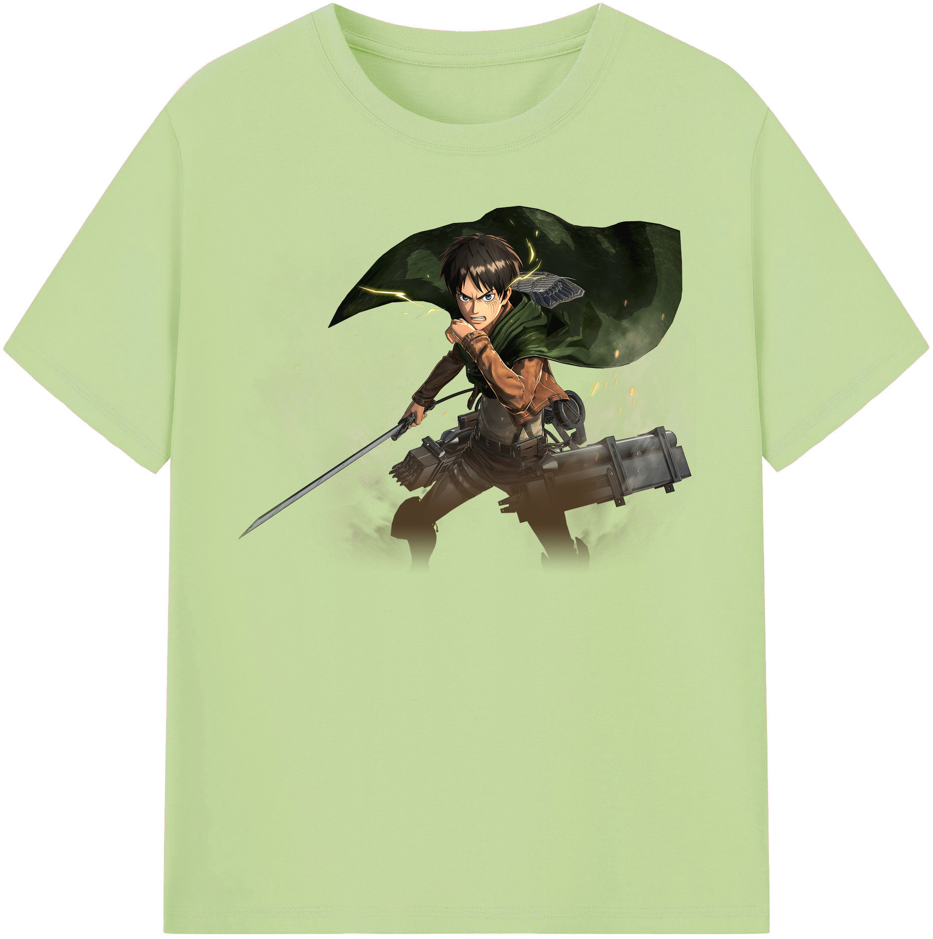 （画像用） 進撃の巨人 エレン･イェーガー Attack on Titan Eren Jäger 綿100％半袖Tシャツ（フロントプリント）